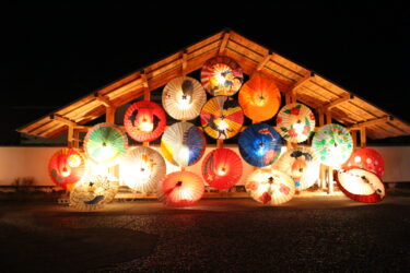 【百華百彩2023】山鹿で約5000個の竹灯りと約300本の傘灯りが幻想的でした